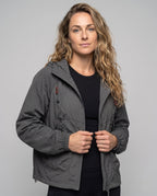 Unisex nan technical packable hooded windbreaker with 2-way zipper, ventilation inserts and adjustable hem All Fashion - upper body view