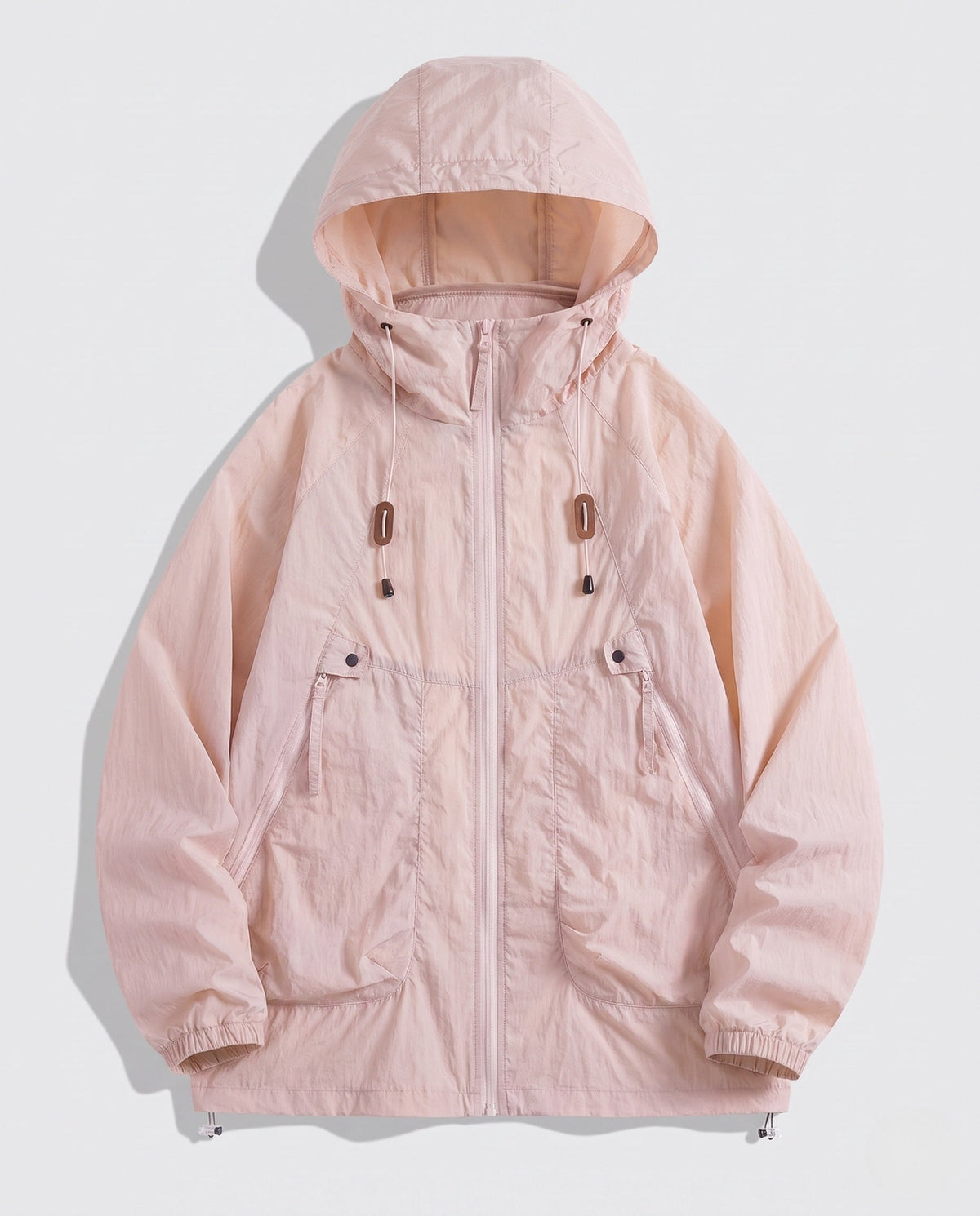Unisex nan technical packable hooded windbreaker with 2-way zipper, ventilation inserts and adjustable hem All Fashion - product shot
