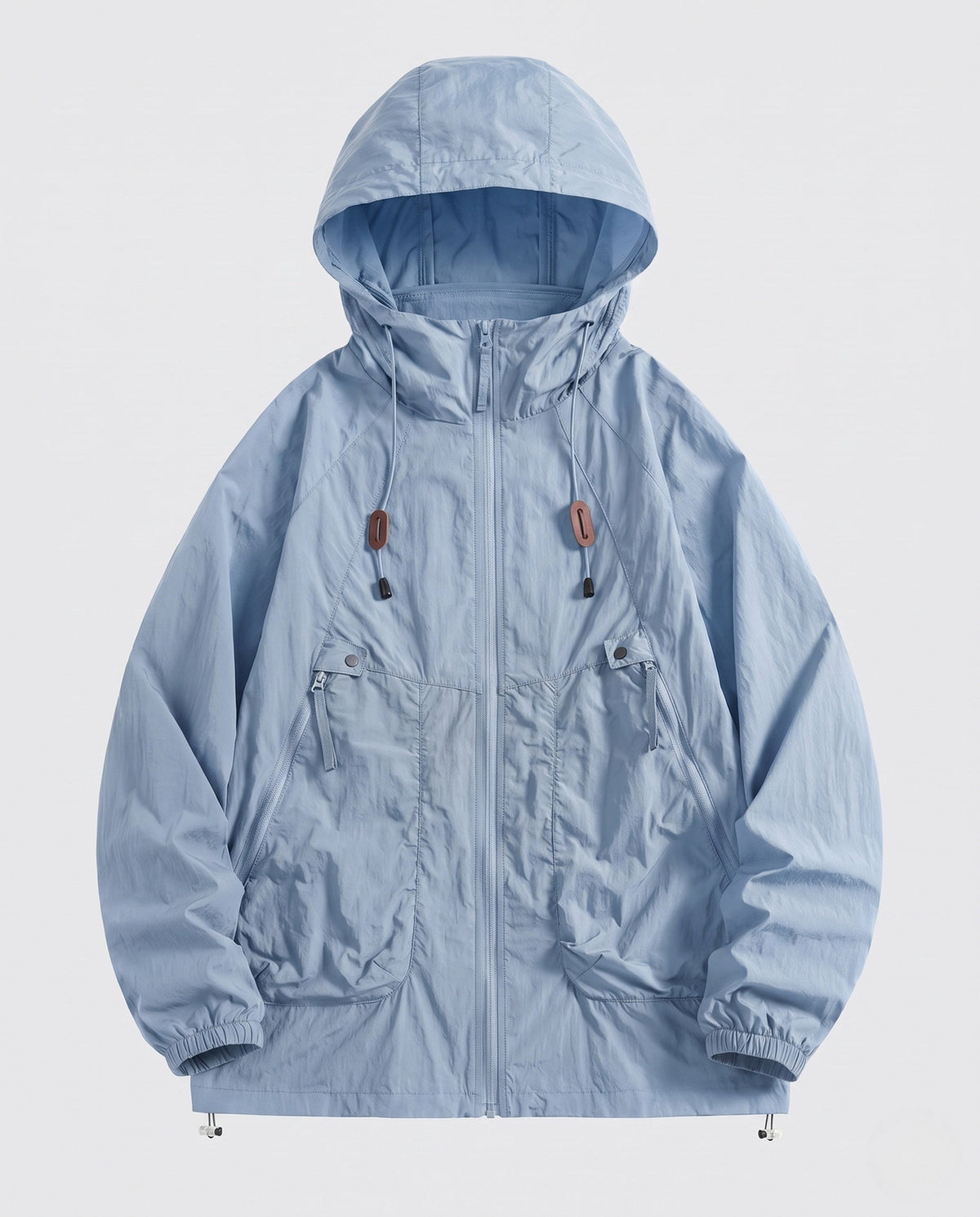 Unisex nan technical packable hooded windbreaker with 2-way zipper, ventilation inserts and adjustable hem All Fashion - product shot