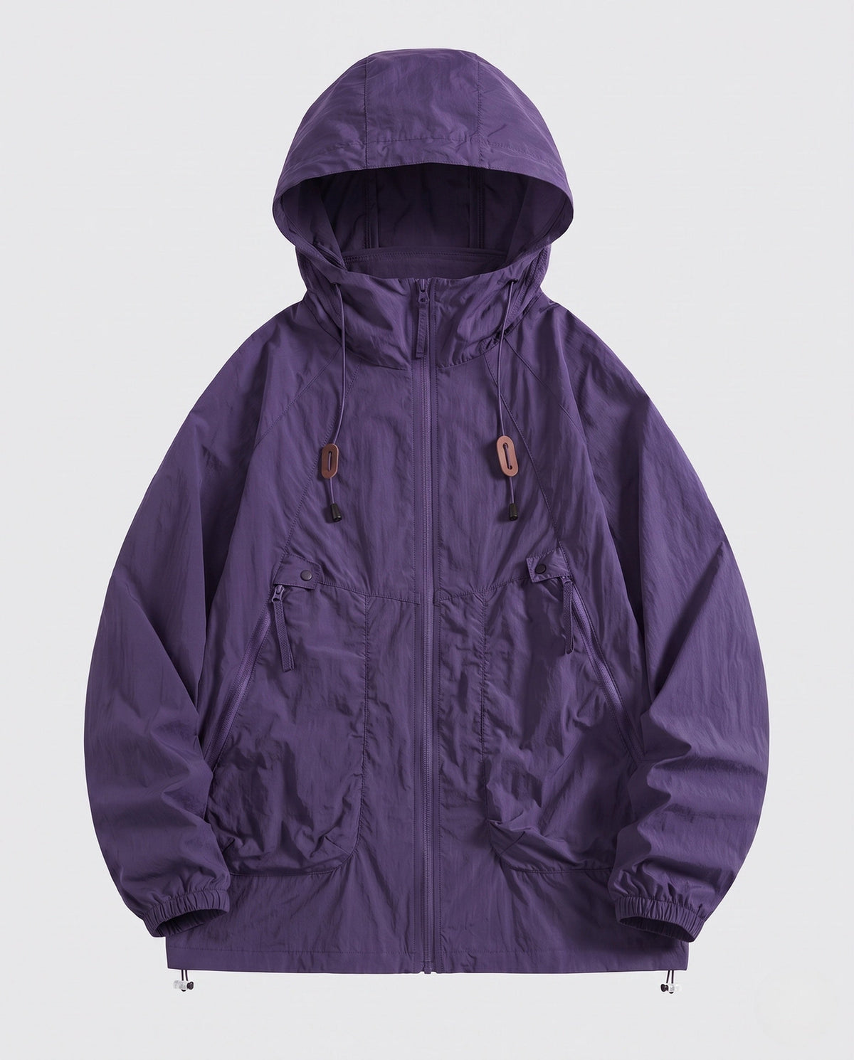 Unisex nan technical packable hooded windbreaker with 2-way zipper, ventilation inserts and adjustable hem All Fashion - product shot