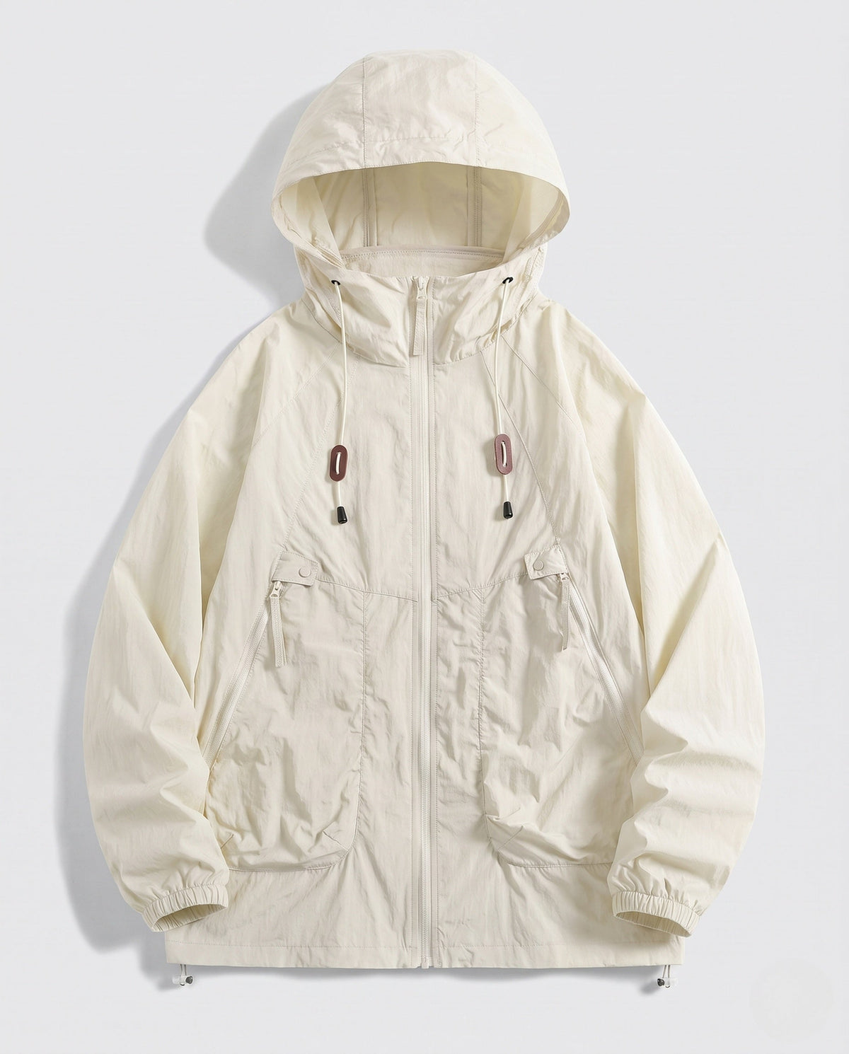 Unisex nan technical packable hooded windbreaker with 2-way zipper, ventilation inserts and adjustable hem All Fashion - product shot