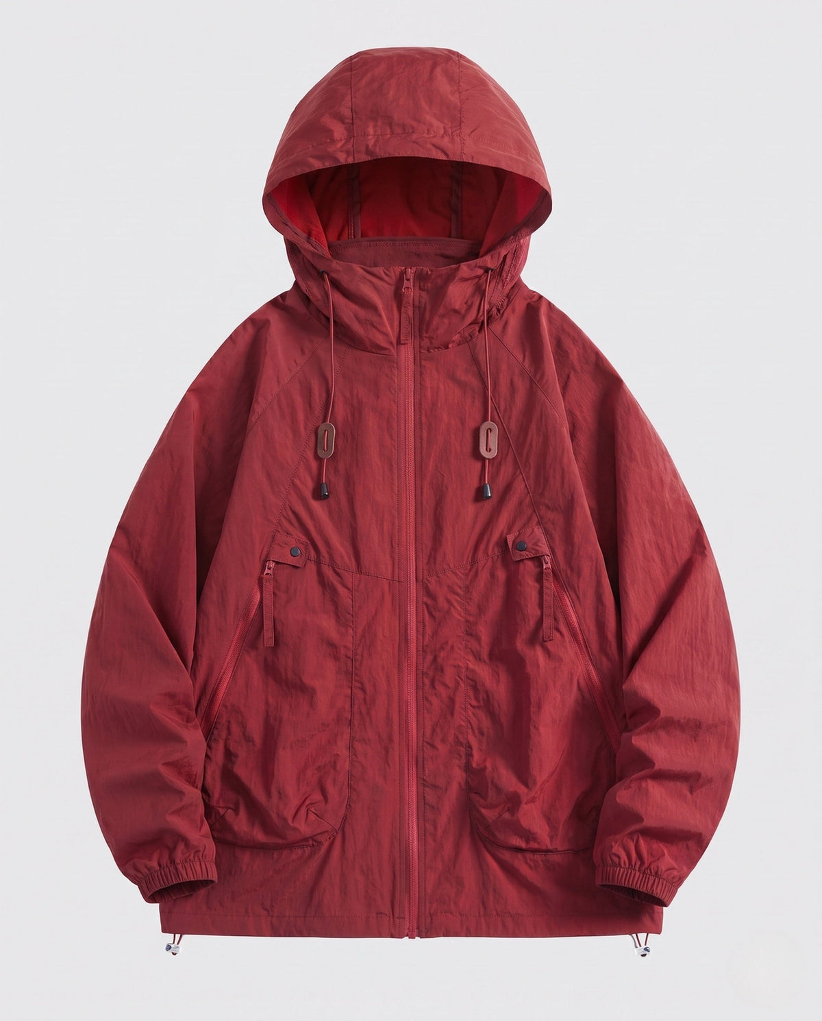 Unisex nan technical packable hooded windbreaker with 2-way zipper, ventilation inserts and adjustable hem All Fashion - product shot