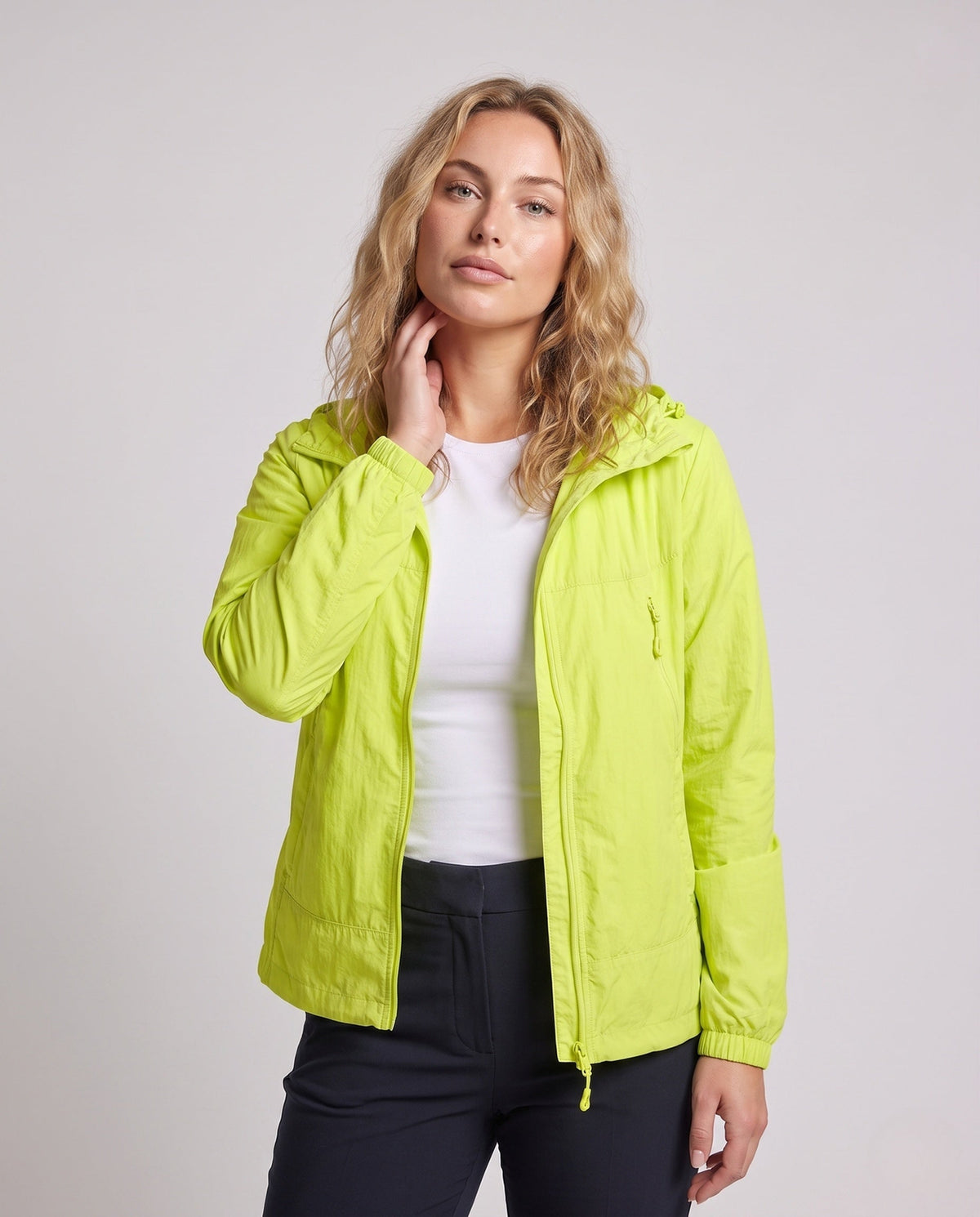 Unisex nan ultralight breathable windbreaker with hood and zipper All Fashion - upper body view
