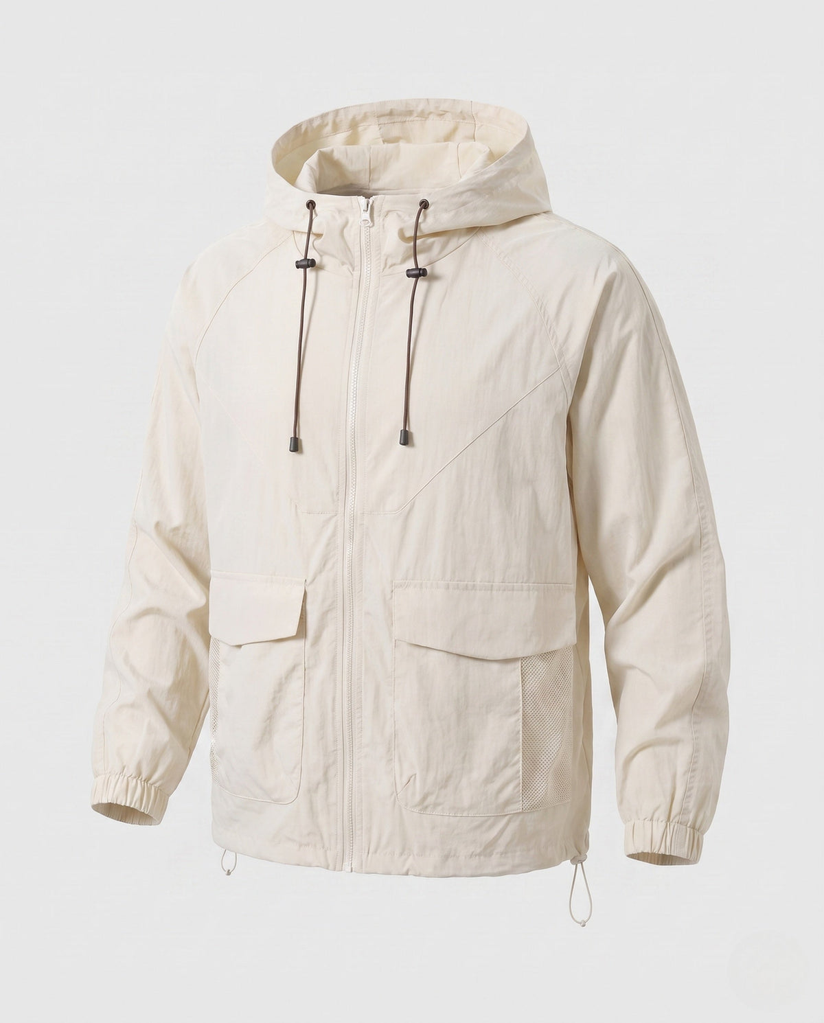 Unisex nan ultra-light windbreaker with adjustable hood, large cargo pockets, and breathable mesh inserts All Fashion - product shot