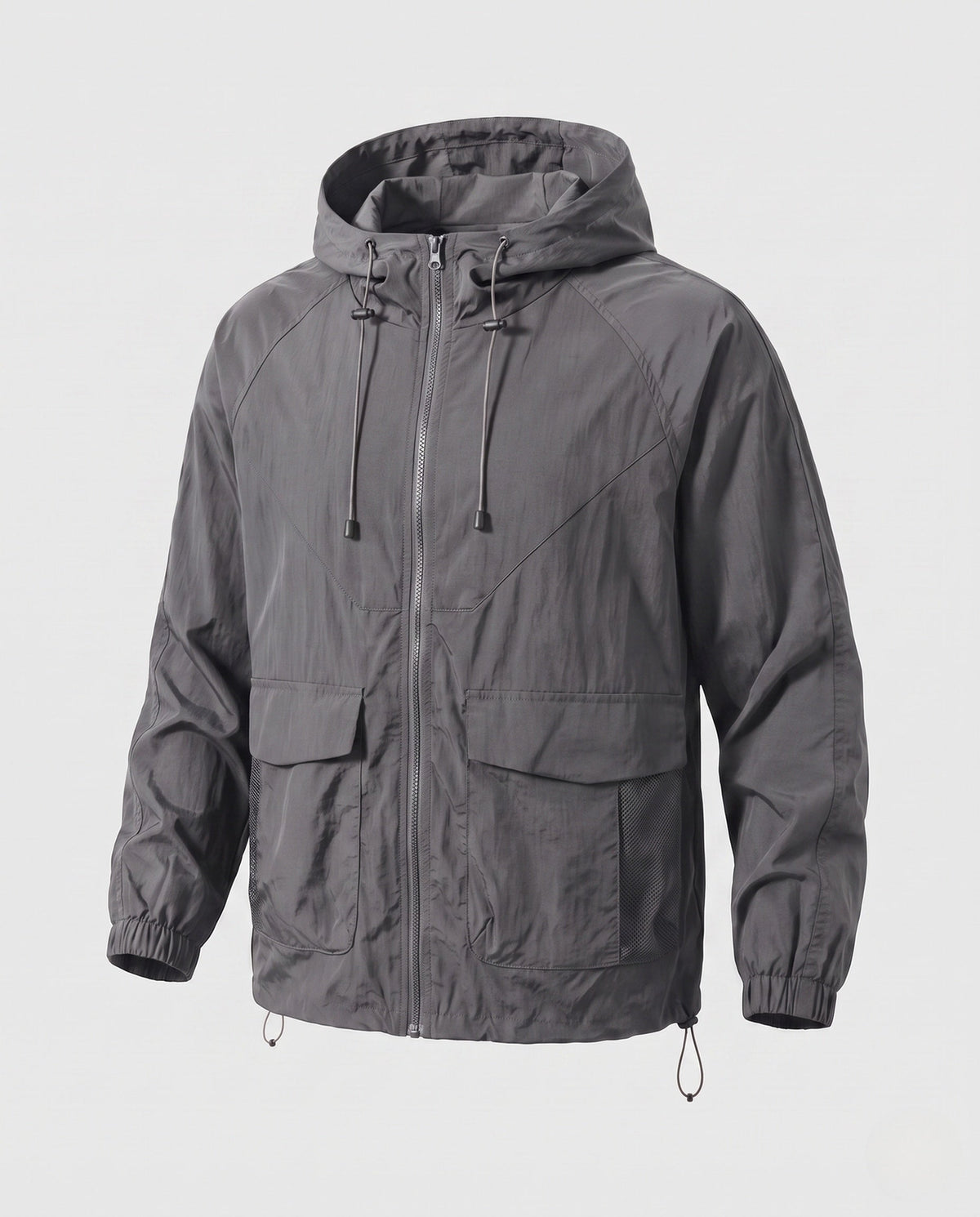 Unisex nan ultra-light windbreaker with adjustable hood, large cargo pockets, and breathable mesh inserts All Fashion - product shot