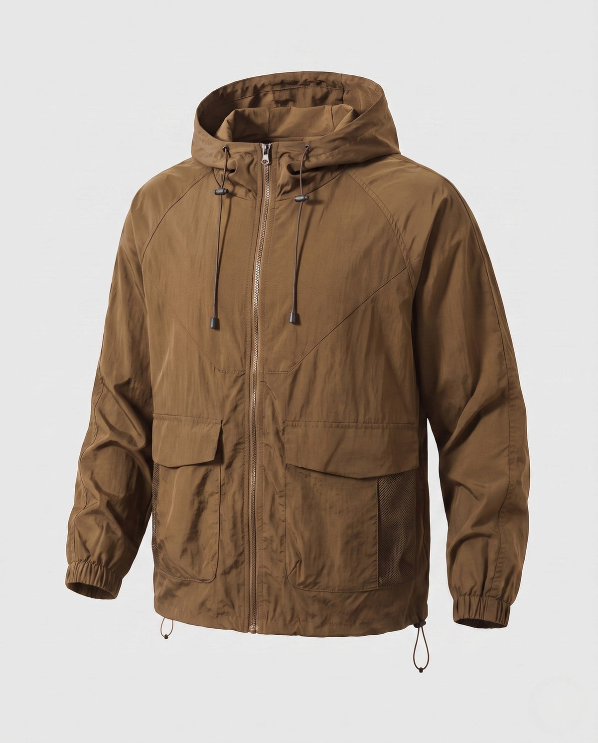 Unisex nan ultra-light windbreaker with adjustable hood, large cargo pockets, and breathable mesh inserts All Fashion - product shot
