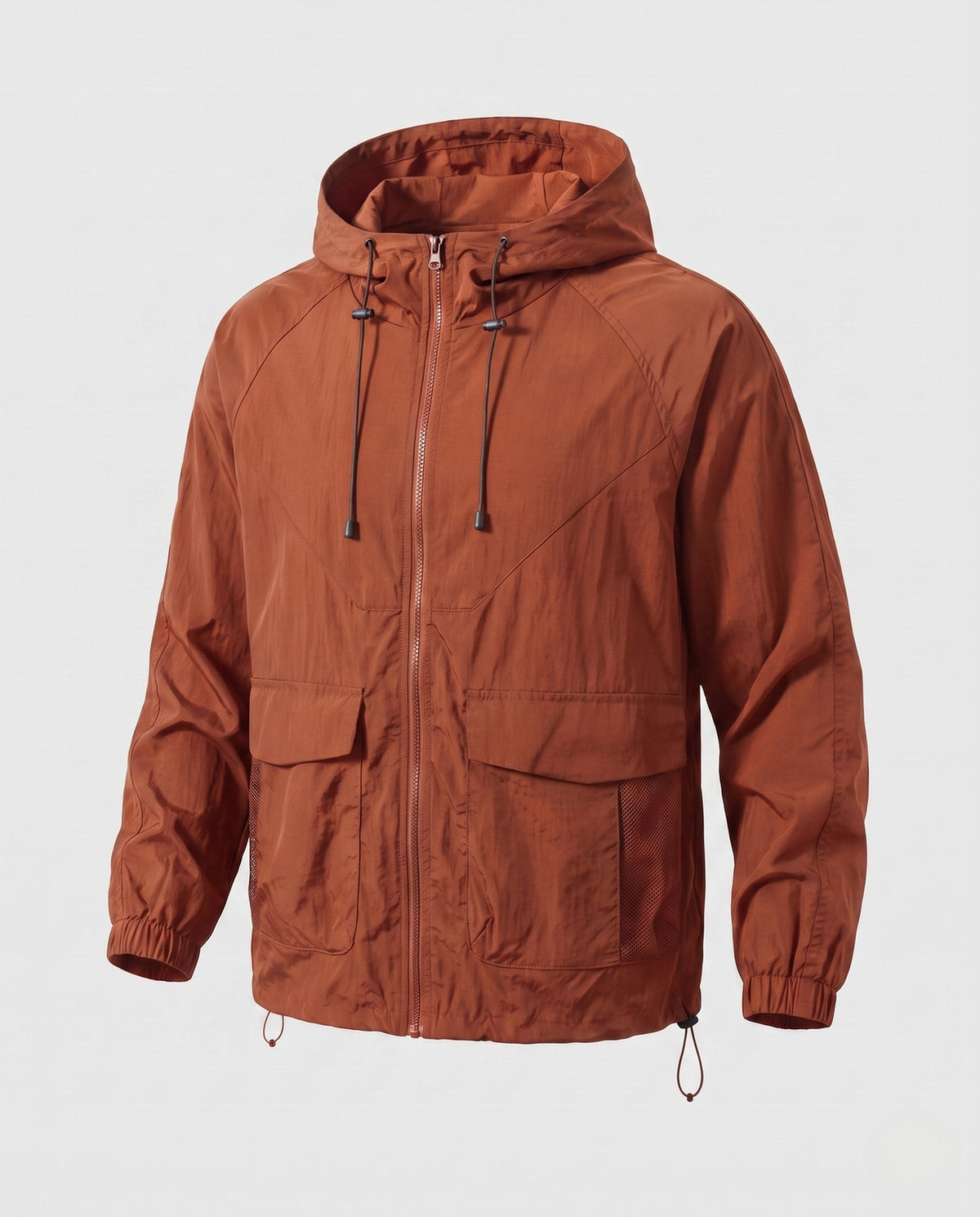 Unisex nan ultra-light windbreaker with adjustable hood, large cargo pockets, and breathable mesh inserts All Fashion - product shot