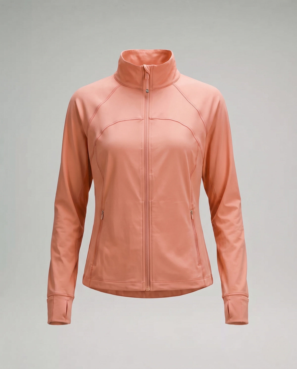 Women's nano lightweight breathable running jacket with stand-up collar and zip pockets All Fashion - product shot