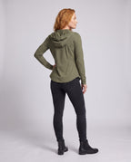 Women's lightweight breathable training jacket with hood and elastic cut All Fashion - back view