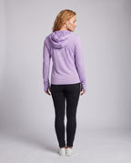 Women's lightweight functional hooded jacket with honeycomb structure, mesh inner lining, side zipper pockets, and thumb holes All Fashion - back view