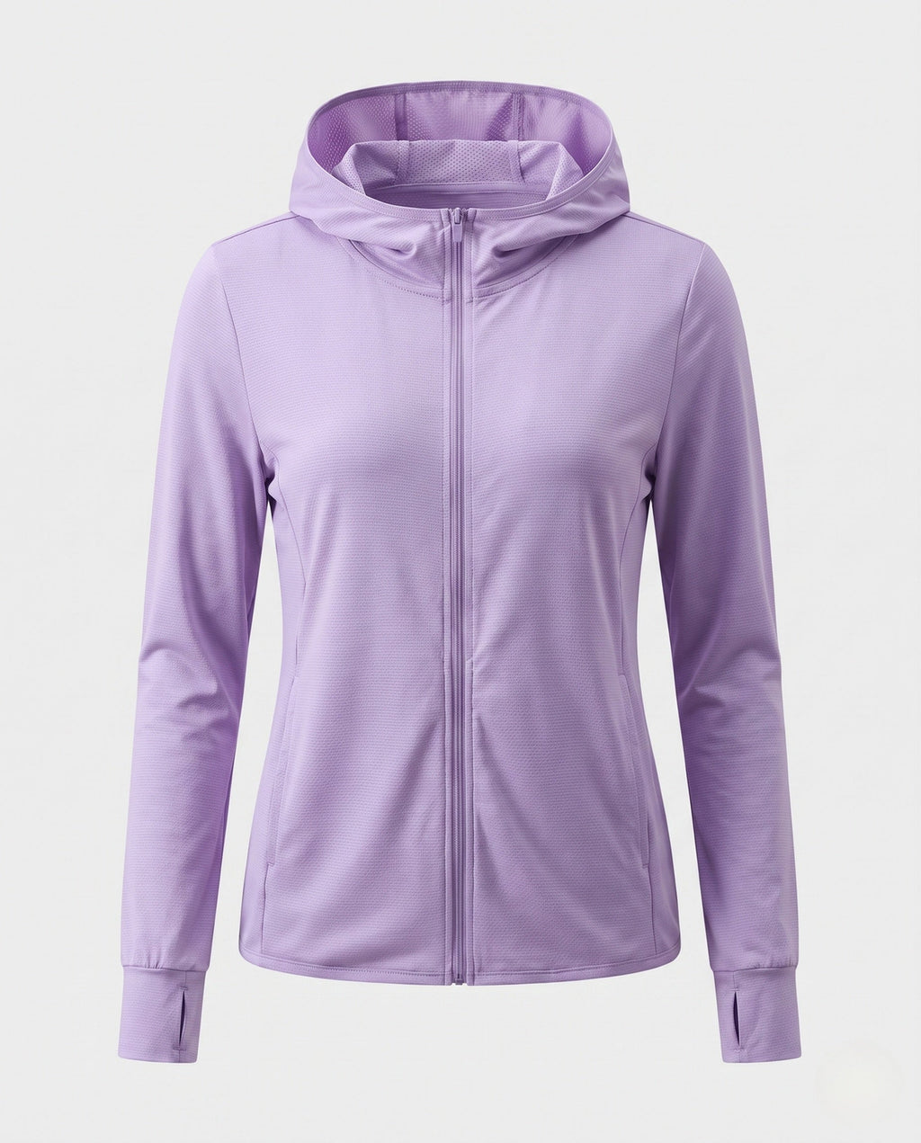 Women's lightweight functional hooded jacket with honeycomb structure, mesh inner lining, side zipper pockets, and thumb holes All Fashion - product shot