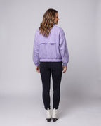 Women's light oversized short jacket with stand-up collar, elastic hem, and elbow-length sleeves All Fashion - back view