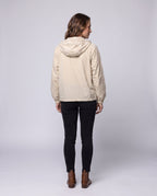 Women's lightweight oversized blouse jacket with balloon sleeves and zipper All Fashion - back view