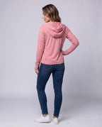 Women's nano micro-perforated hoodie jacket with fine texture, flat seams, and elastic hem All Fashion - back view