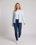 Women's nan ultra-light sun protection hoodie with zipper, breathable mesh inserts and thumbholes All Fashion - front view