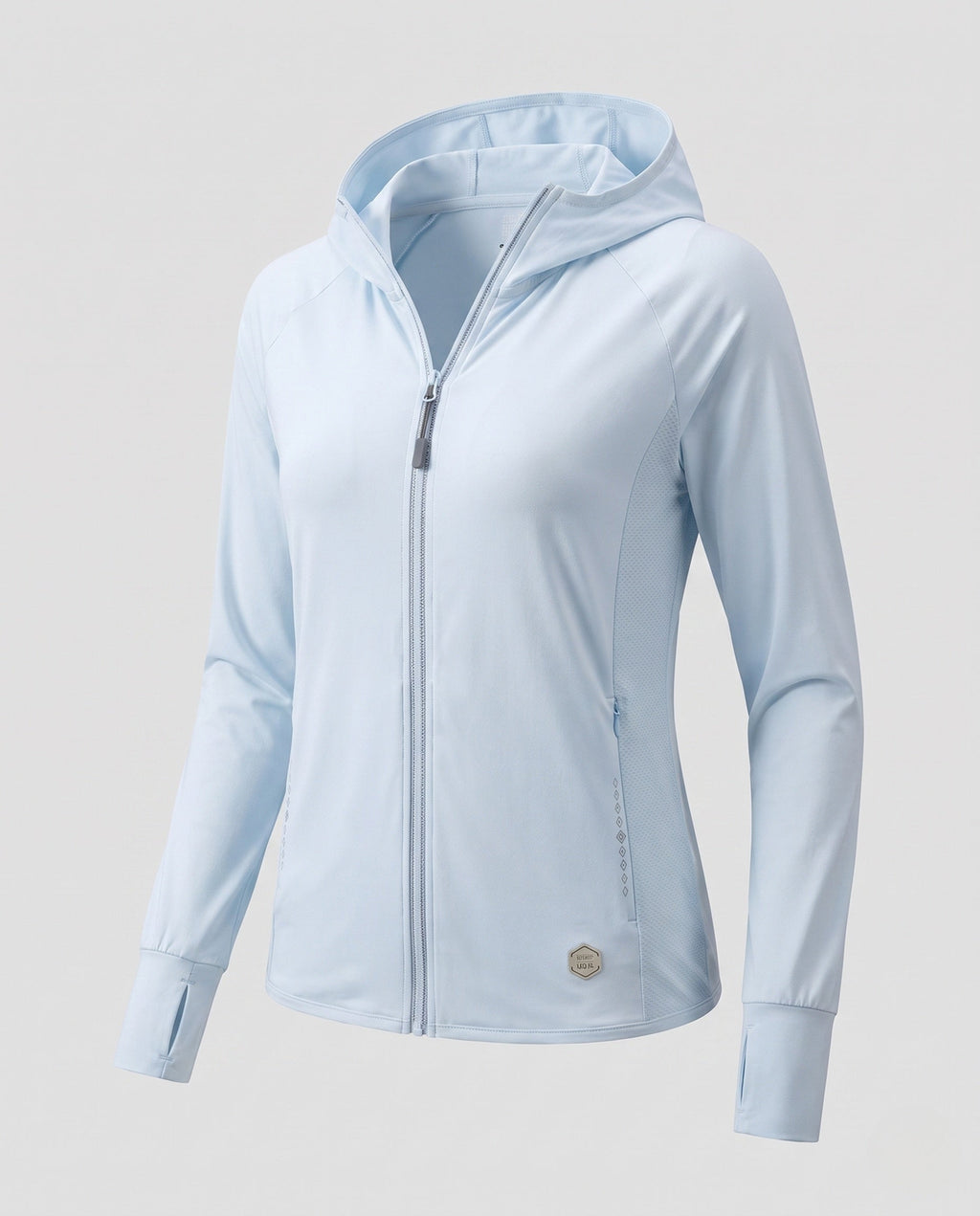 Women's nan ultra-light sun protection hoodie with zipper, breathable mesh inserts and thumbholes All Fashion - product shot