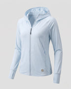 Women's nan ultra-light sun protection hoodie with zipper, breathable mesh inserts and thumbholes All Fashion - product shot
