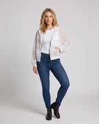 Women's ultra-light transparent hooded jacket with zipper All Fashion - front view