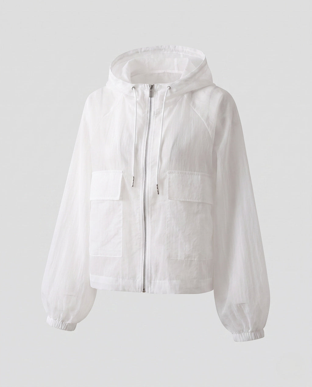 Women's ultra-light transparent hooded jacket with zipper All Fashion - product shot