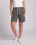 Women comfortable Relaxed-Fit Shorts with adjustable waistband - lower body view