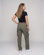Women's Casual Cargo Pants with Practical Pockets - back view