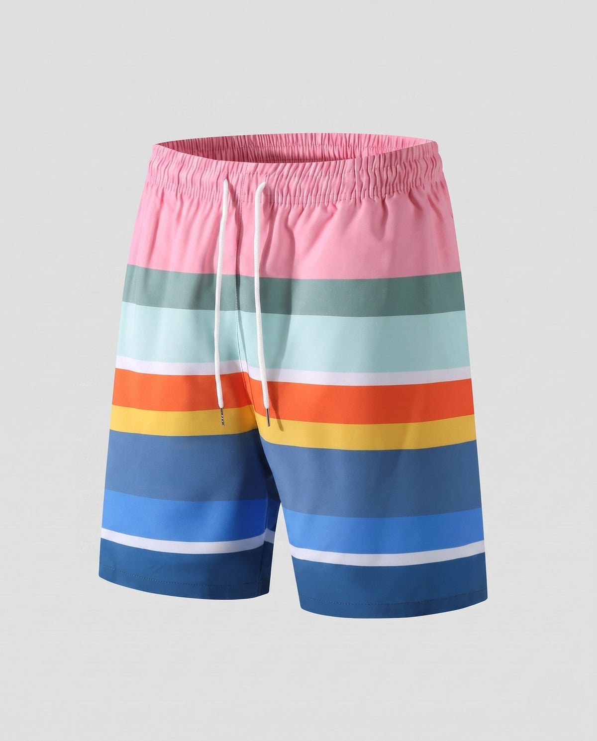 Women's stylish swim shorts with tropical pattern - product shot