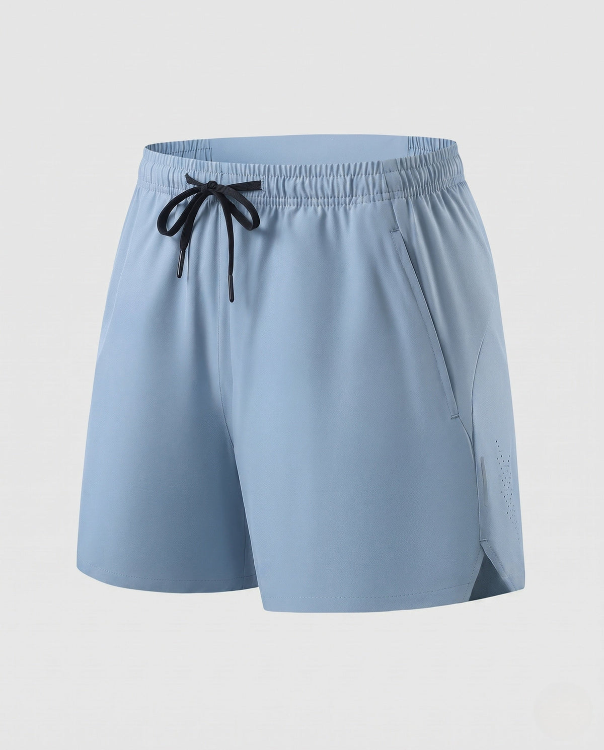 Women's sporty running shorts with elastic waistband and breathable inserts - product shot