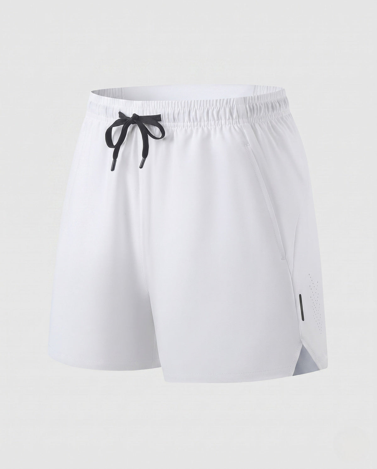 Women's sporty running shorts with elastic waistband and breathable inserts - product shot