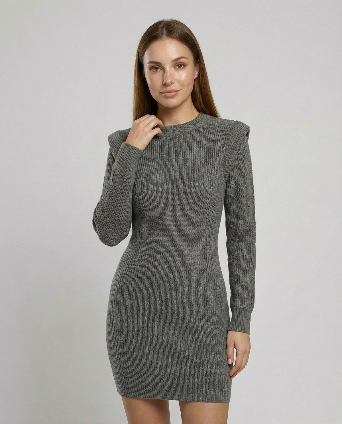 Elegant Figure-Hugging Knitted Midi Dress