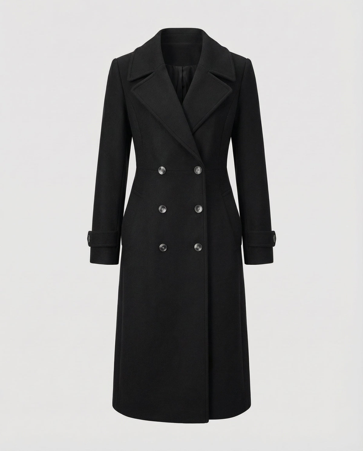 Elegant Double-breasted Wool Coat