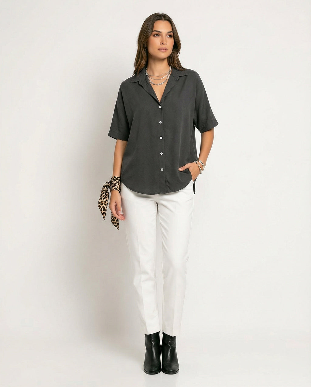 Blouse top women with V-neck