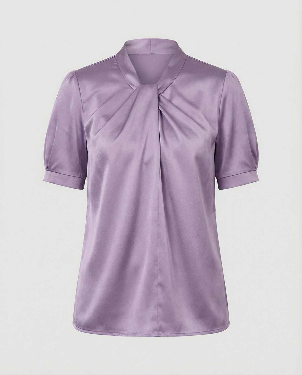 Satin Blouse Top Women with Tie Collar