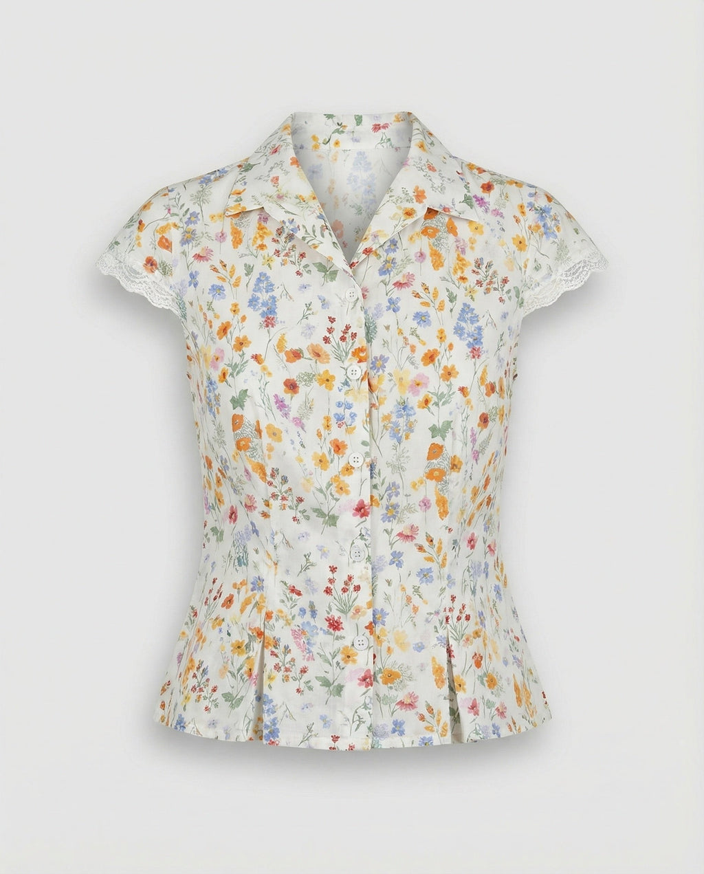 Women's Blouse Top Lace Short Sleeve