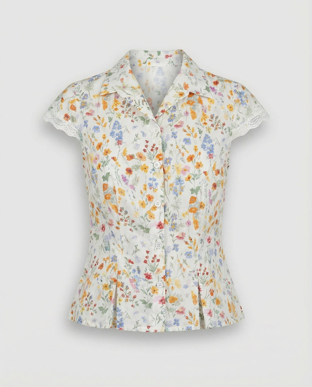 Women's Blouse Top Lace Short Sleeve
