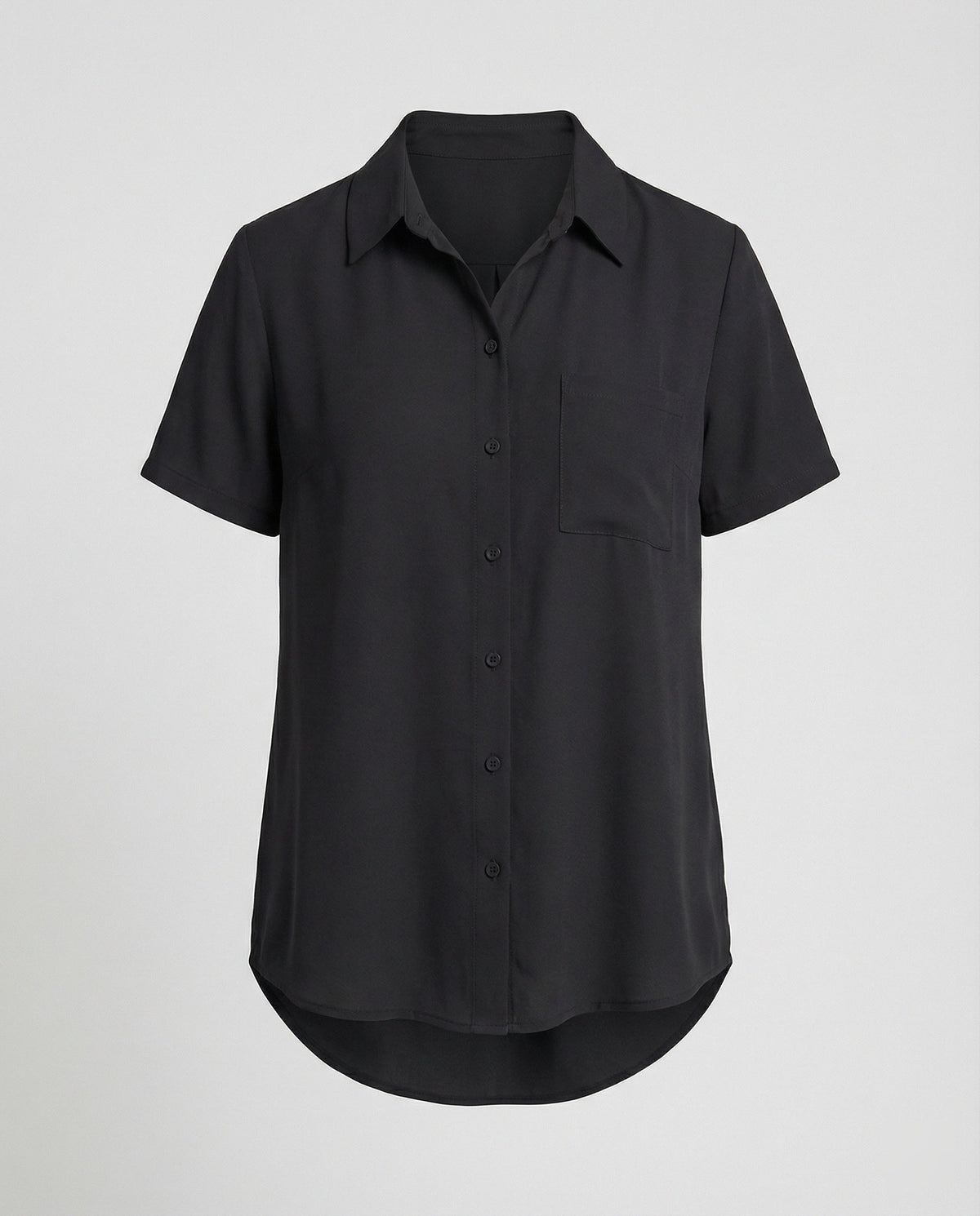 Short Sleeve Blouse Top Women with Chest Pocket