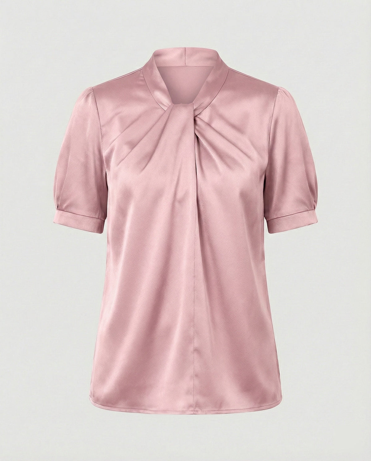 Satin Blouse Top Women with Tie Collar