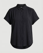 Short Sleeve Blouse Top Women with Crochet Accents