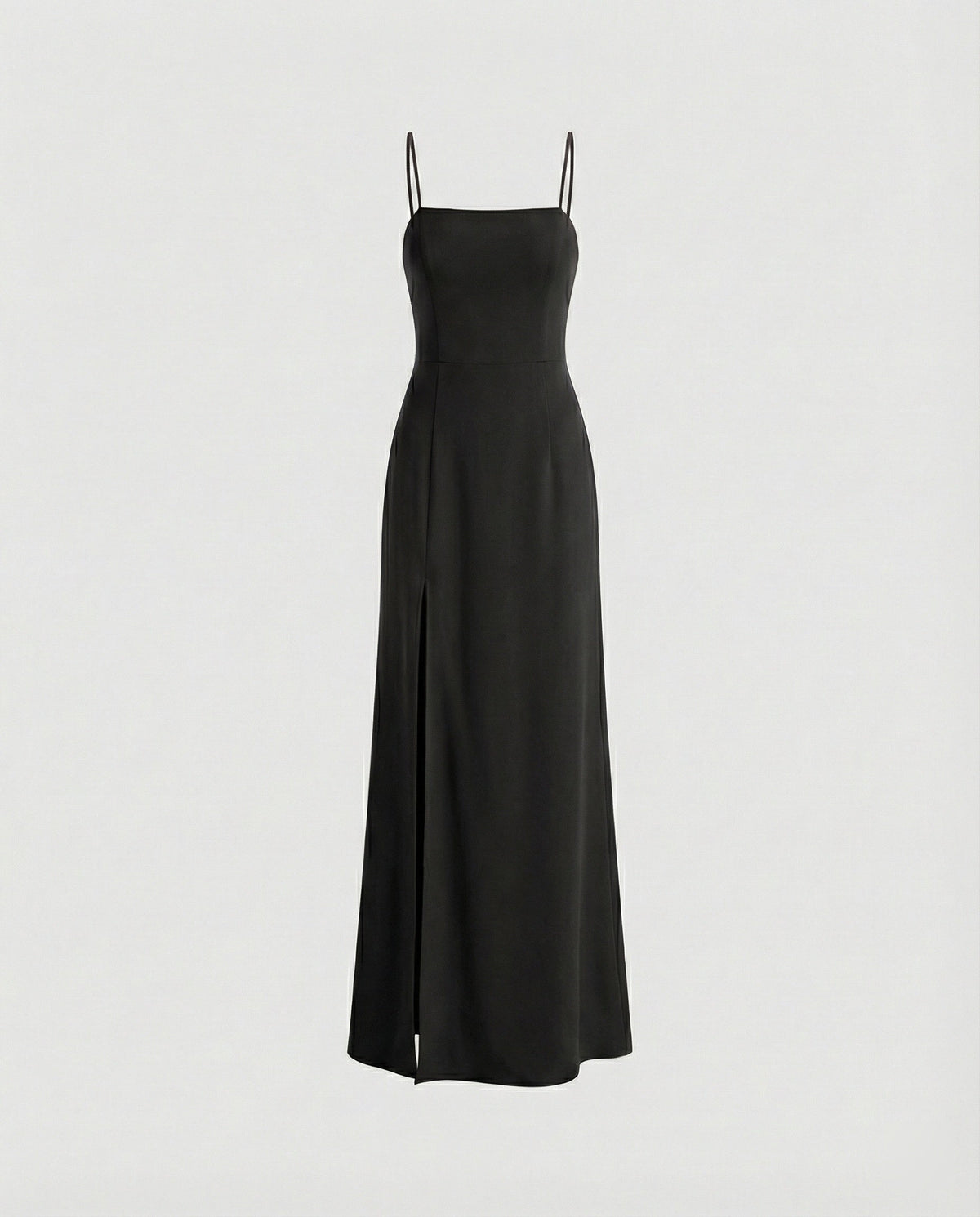 Women Elegant Evening Dress with Flowing Skirt and Deep Slit