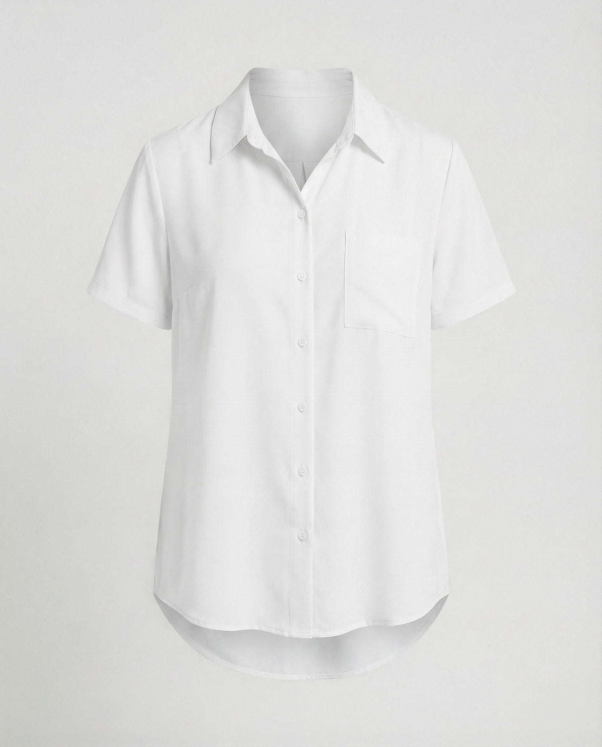 Short Sleeve Blouse Top Women with Chest Pocket