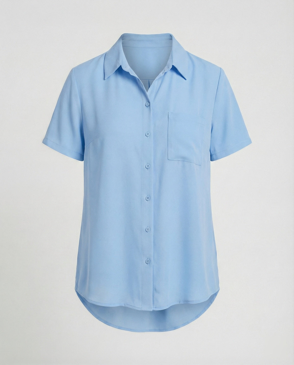 Short Sleeve Blouse Top Women with Chest Pocket