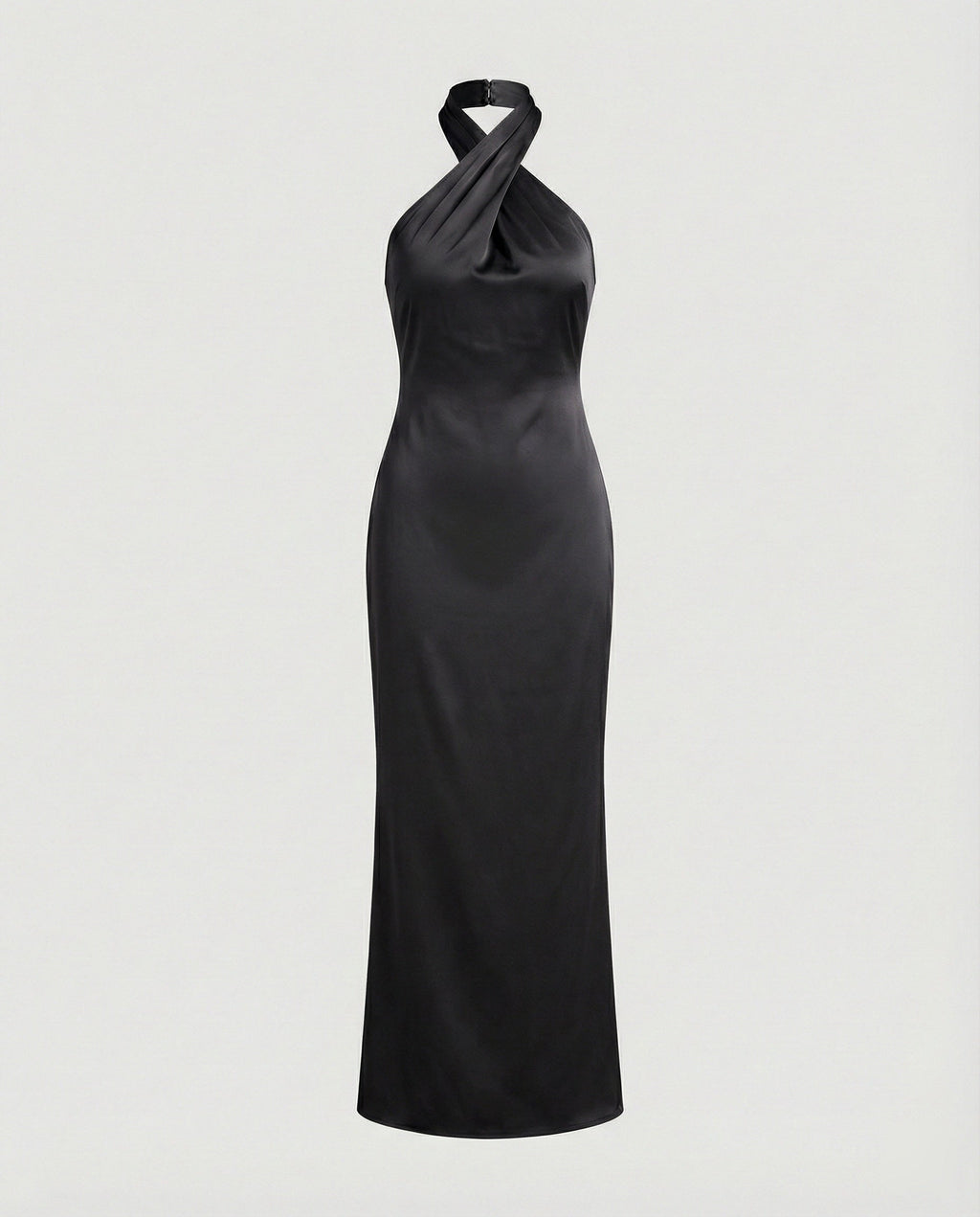 Women's Elegant Evening Dress with Asymmetrical Halter Neck and Figure-Flattering Cut