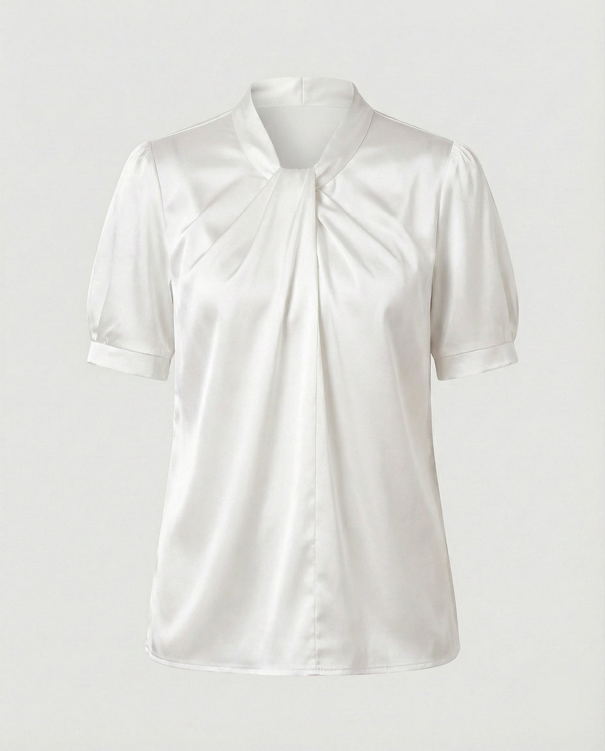 Satin Blouse Top Women with Tie Collar