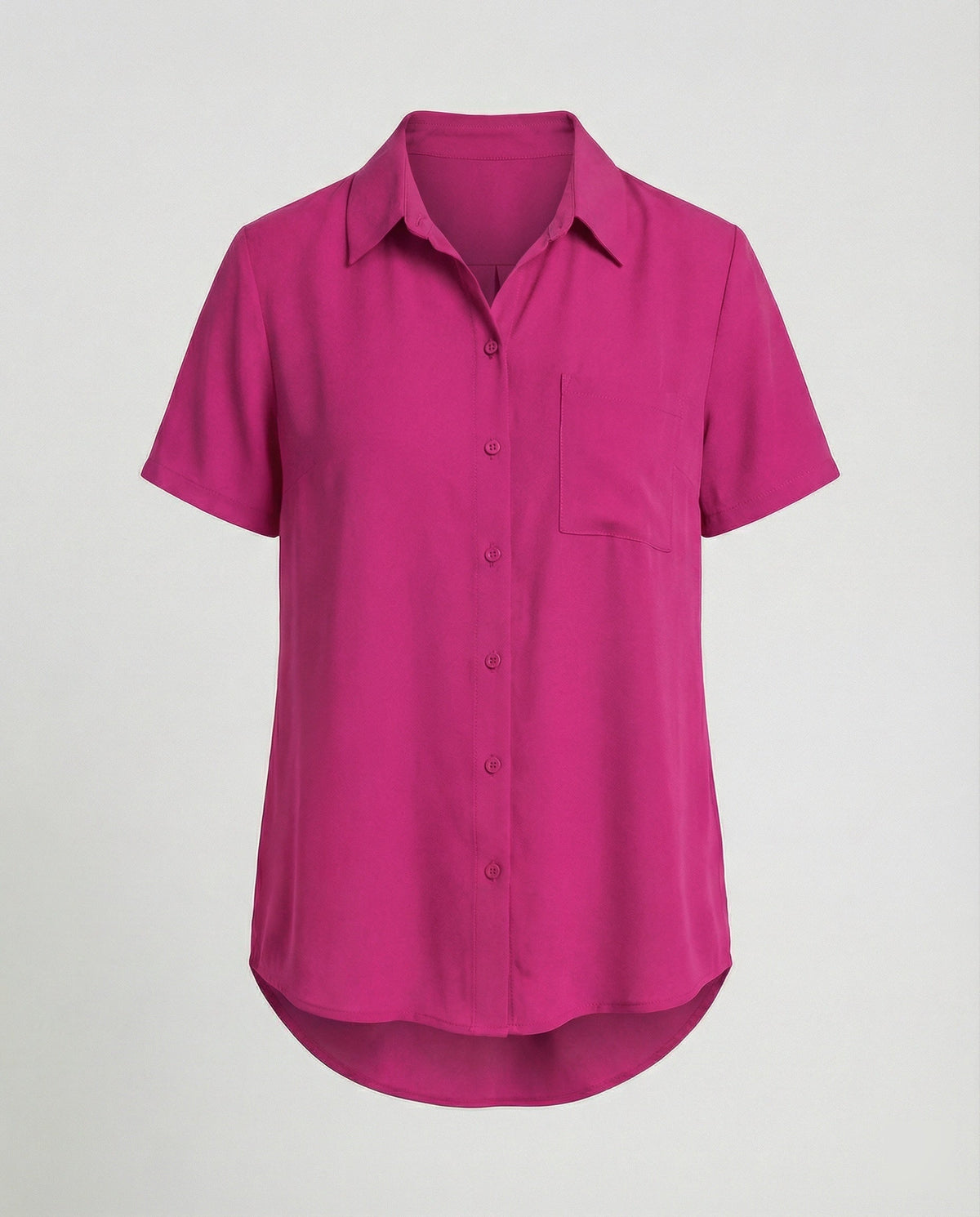 Short Sleeve Blouse Top Women with Chest Pocket