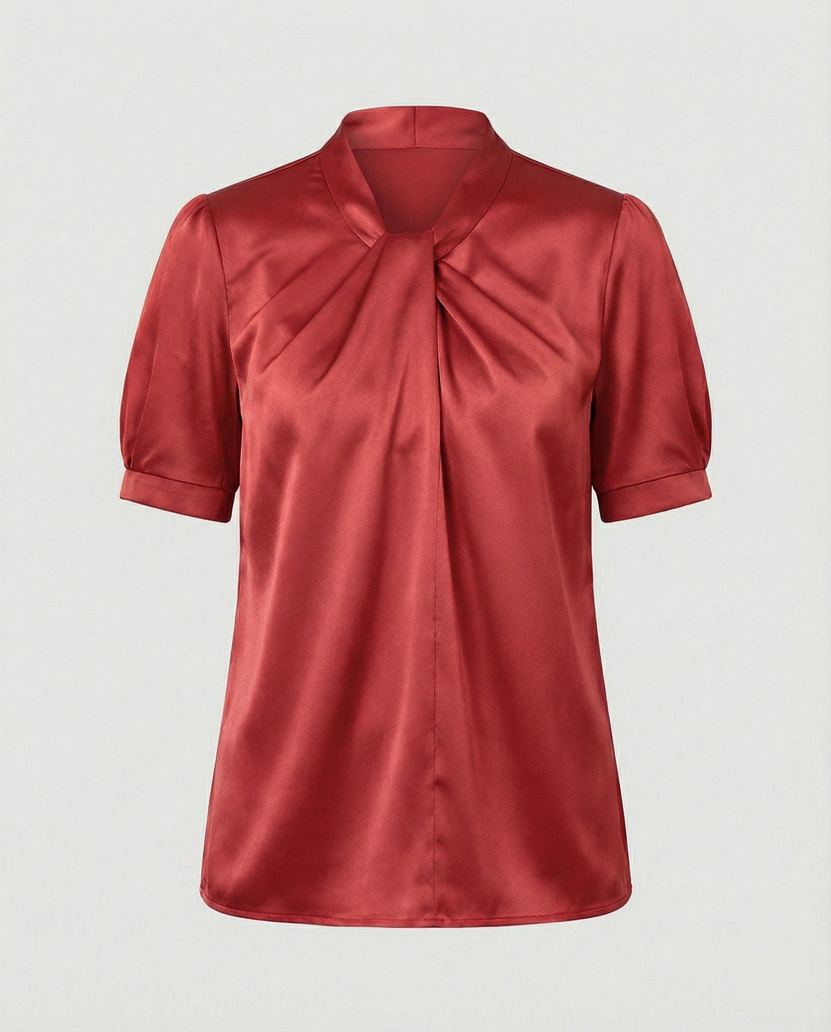 Satin Blouse Top Women with Tie Collar