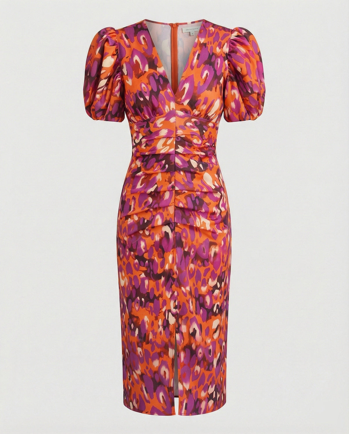 Women's evening dress with voluminous puff sleeves