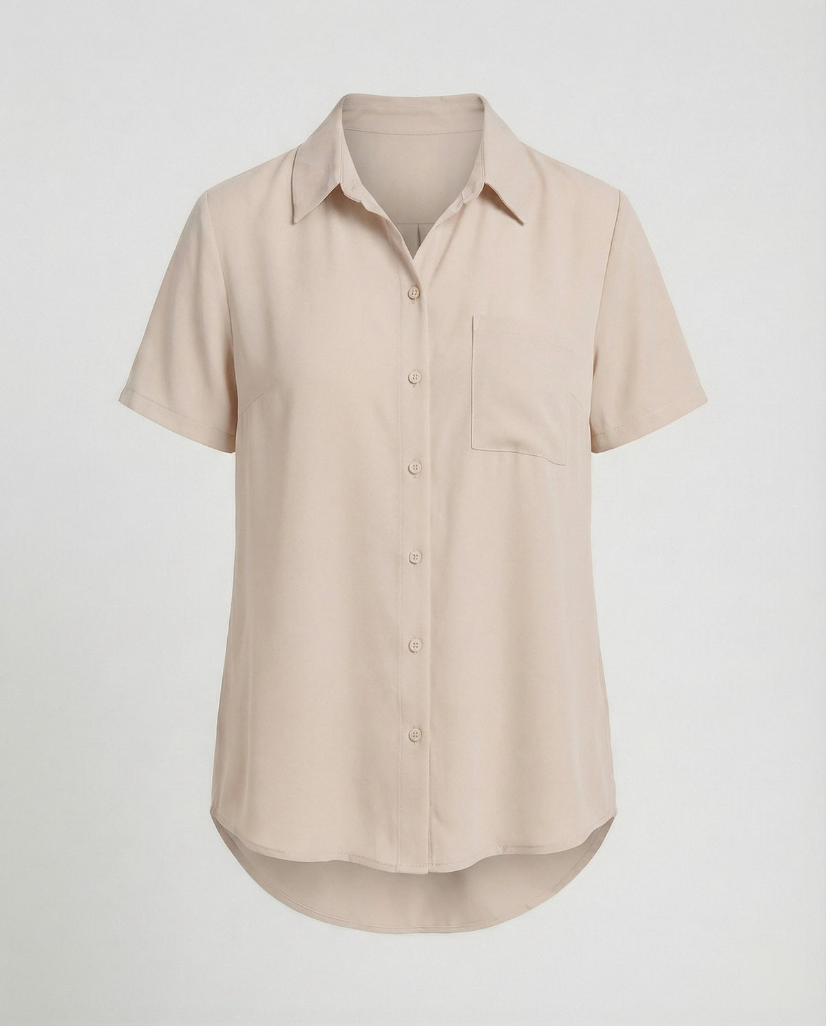 Short Sleeve Blouse Top Women with Chest Pocket