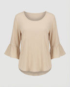Women's Blouse Top with Ruffle Sleeves Structured