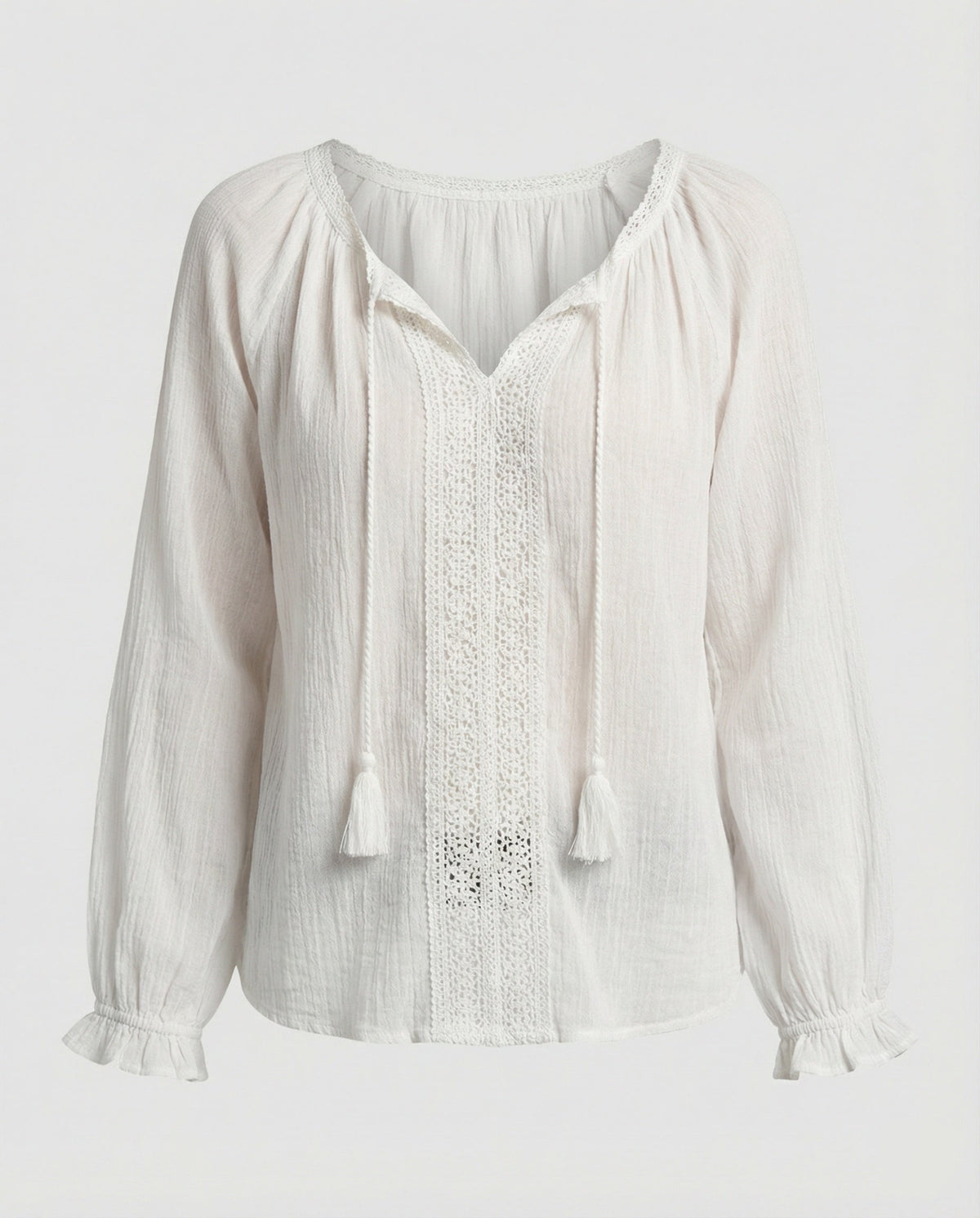 Women Boho Blouse Top with Lace Summer