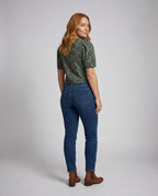 Women Casual Short Sleeve Blended Fabric Blouse Top - back view