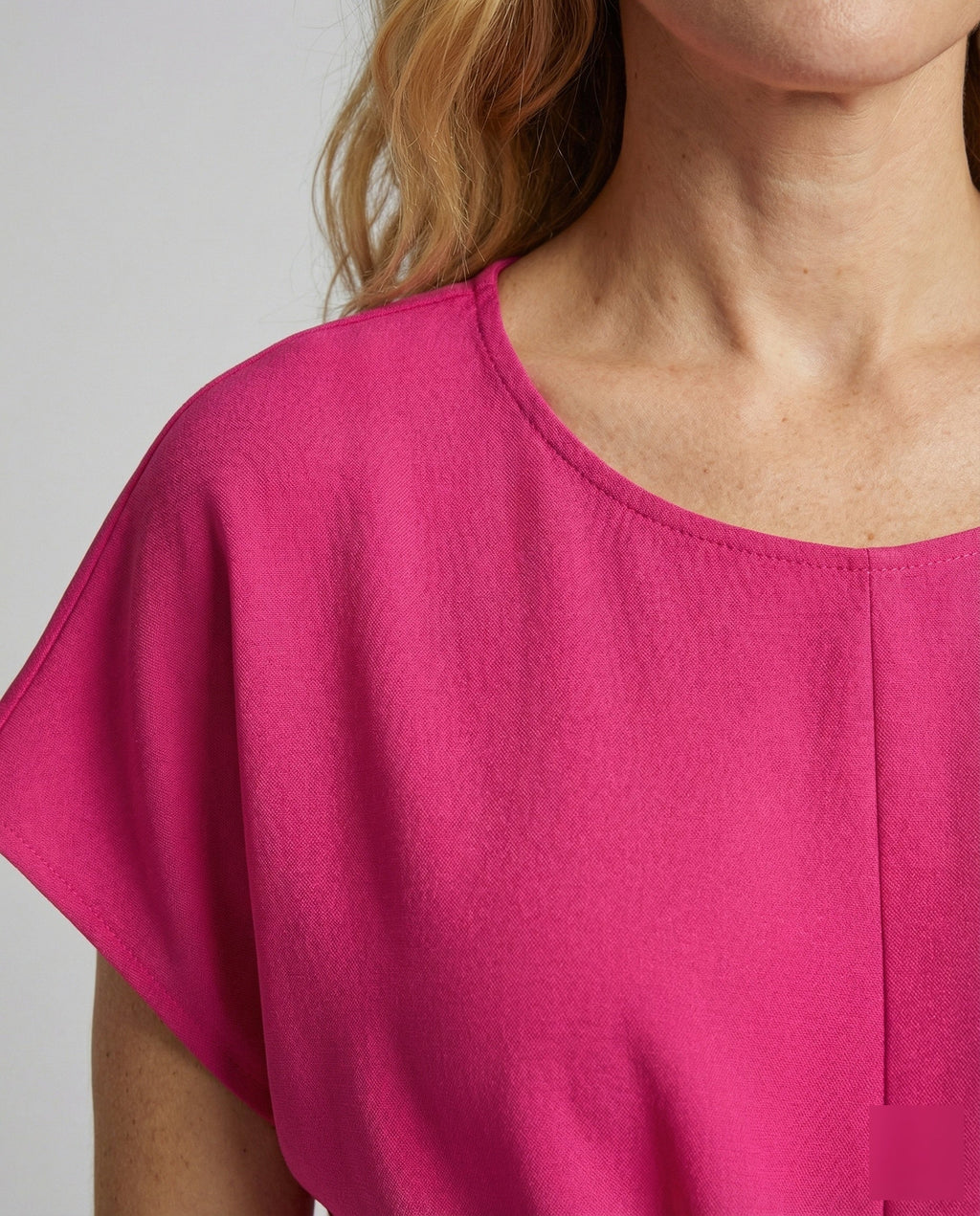 Women's U-Boat Neck Knot Blouse Top - detail close-up